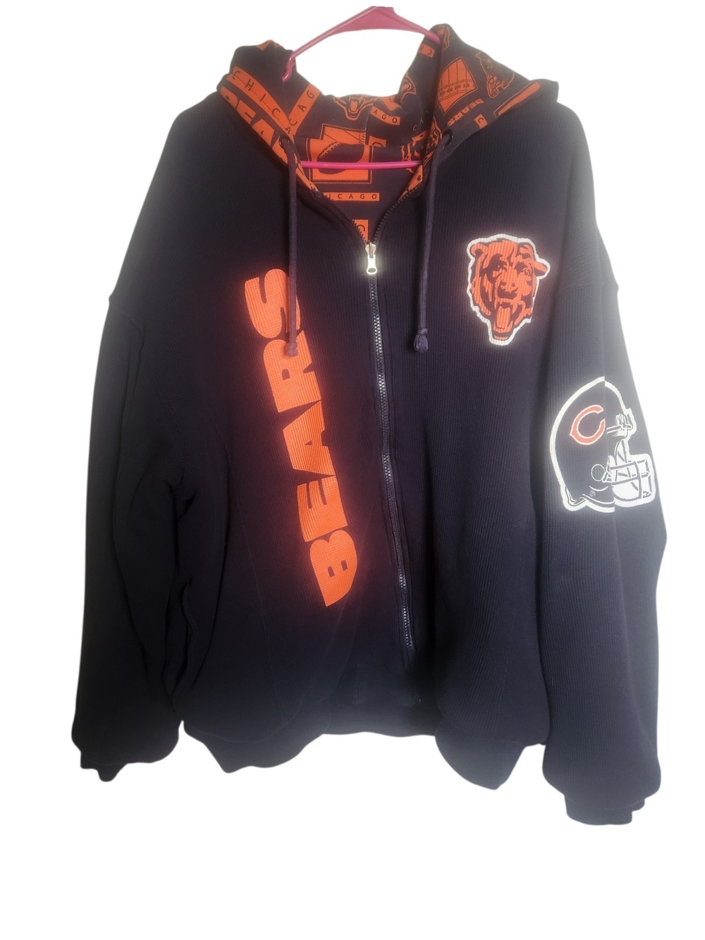 Chicago Bears Reversible Full Zip Hoodie Mens 3XL- No Tag or Brand See Descript